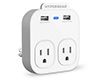 13623                 Wall Adapter Power Strip with Dual USB and Dual AC Outlets | White