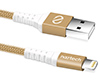 13633                 USB to MFi Lightning Braided Cable | 4ft | Gold