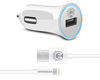 HyperGear 12W USB Rapid Vehicle Charger | Includes 4ft MFi Lightning Cable | White 