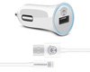 13802                 12W USB Rapid Vehicle Charger | 4ft MFi Lightning Cable | White 