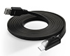 Lighted USB to USB-C Flat Cable | 6ft | Black 