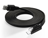 Lighted USB to USB-C Flat Cable | 6ft | Black