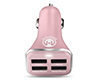 14102                 High-Power 34W Quad USB Car Charger | Rose Gold 