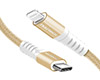 USB-C to MFi Lightning Braided Fast Charge Cable | 4ft | Gold