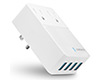Fast 48W Multi-Device USB Charger with Dual AC Outlets | White