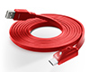 Lighted USB to USB-C Flat Cable | 6ft | Red