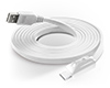 Lighted USB to USB-C Flat Cable | 6ft | White