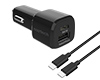 20W USB-C PD + 12W USB Fast Car Charger | 4ft USB-C Cable | Black