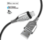 15495                 TITANIUM USB to Lightning Braided Cable | 6ft | Black