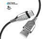 15499                 TITANIUM USB to USB-C Braided Cable | 6ft | Black