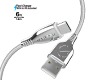 15500                 TITANIUM USB to USB-C Braided Cable | 6ft | White