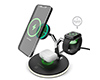 MaxCharge 3-in-1 Wireless Charging Stand with 15W Magnetic Wireless Fast Charge | Black