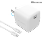 Naztech 30W PD Wall Charger plus USB-C to Lightning Cable White
