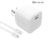 15544                 30W USB-C PD Fast Wall Charger | 6ft MFi Lightning Cable | White