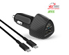 15622                 SpeedBoost 25W USB-C PD + 12W USB Fast Car Charger with PPS | 4ft USB-C Cable | Black