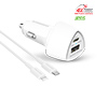 15623                 SpeedBoost 25W USB-C PD + 12W USB Fast Car Charger with PPS | 4ft MFi Lightning Cable | White