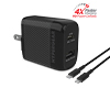 15626                 SpeedBoost 25W USB-C PD + 12W USB Fast Wall Charger with PPS | 6ft USB-C Cable | Black