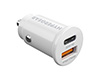 mini 20W USB-C PD + 18W USB Fast Car Charger | White