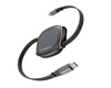 Flexi Go 100W USB-C to USB-C Retractable Cable with Ultra-Slim & Compact Case | Gray