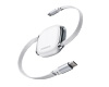 Flexi Go 100W USB-C to USB-C Retractable Cable with Ultra-Slim & Compact Case | White
