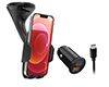 Compact Windshield Phone Mount Car Charger Kit | Black